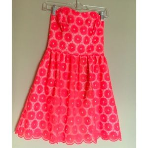 Lilly Pulitzer Lace & Pearl Strapless Dress